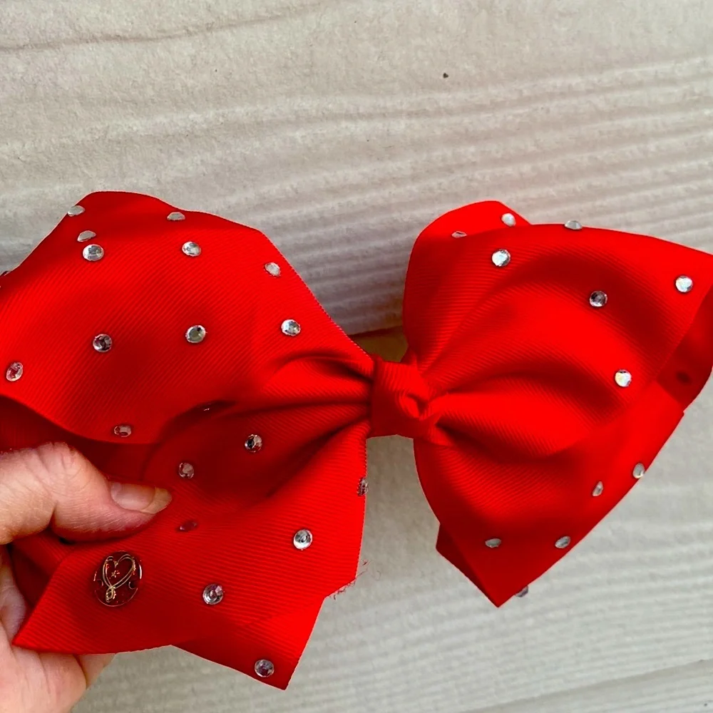 JoJo SIWA Red & White Diamond 7” Hair Bows ❤️ Bundle of Two